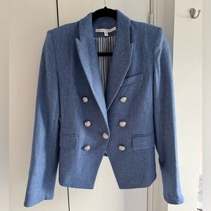 Veronica Beard Sky Blue Blazer with Silver Buttons